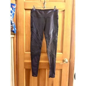 Alo Yoga Navy Blue Epic Mesh Moto Leggings Medium EUC